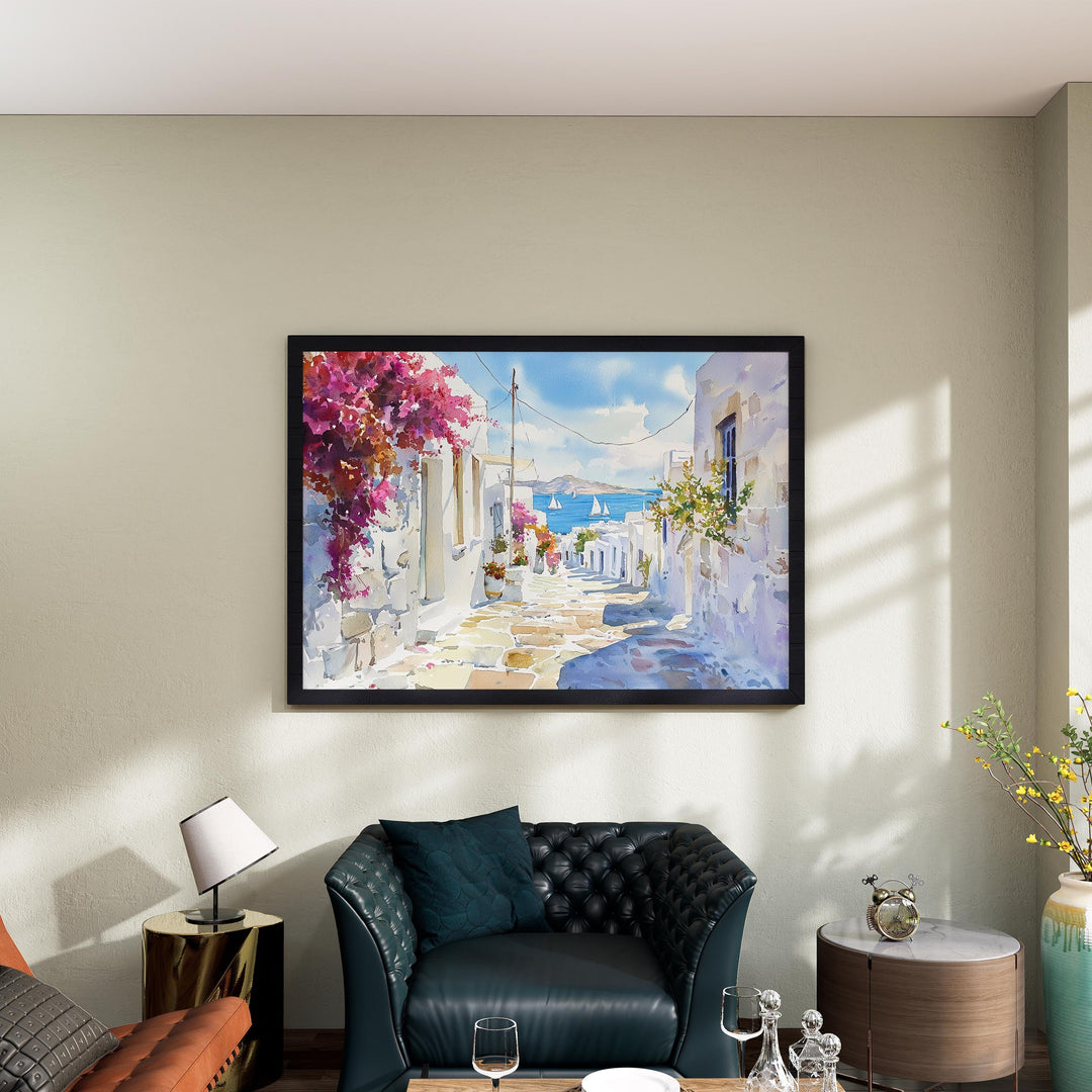 Paros watercolor poster Wall Art Paros Wall Hanging Home Décor Paros Gift Art Lovers Greece Wall Art