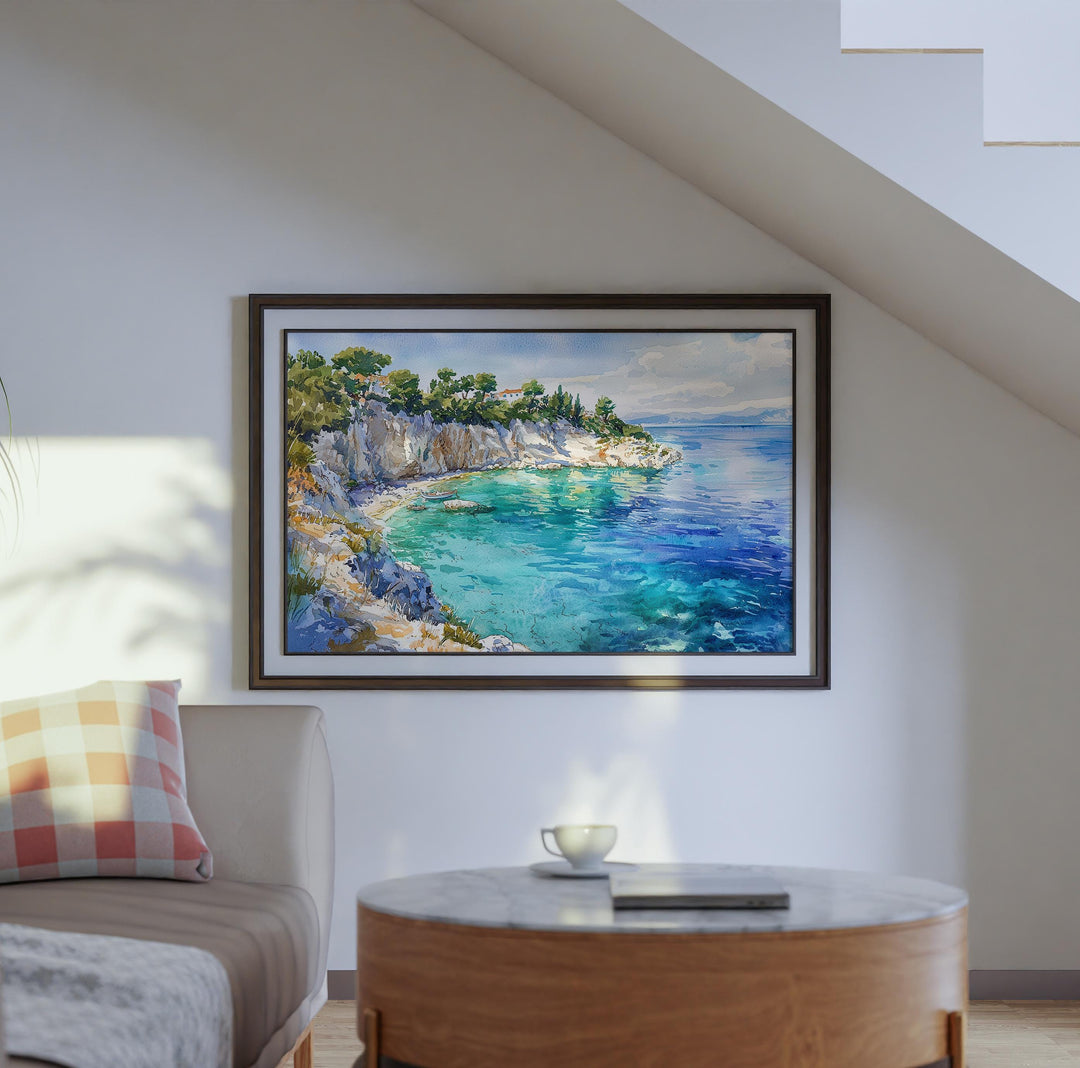 Paxos watercolor poster Wall Art Paxos Wall Hanging Home Décor Paxos Gift Art Lovers Greece Wall Art