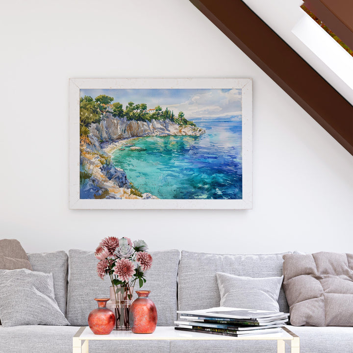 Paxos watercolor poster Wall Art Paxos Wall Hanging Home Décor Paxos Gift Art Lovers Greece Wall Art