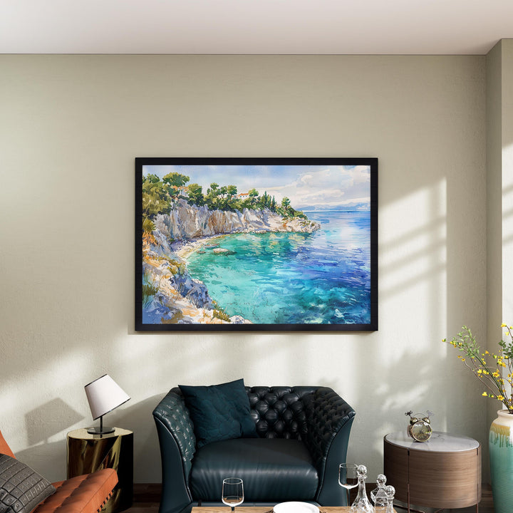 Paxos watercolor poster Wall Art Paxos Wall Hanging Home Décor Paxos Gift Art Lovers Greece Wall Art