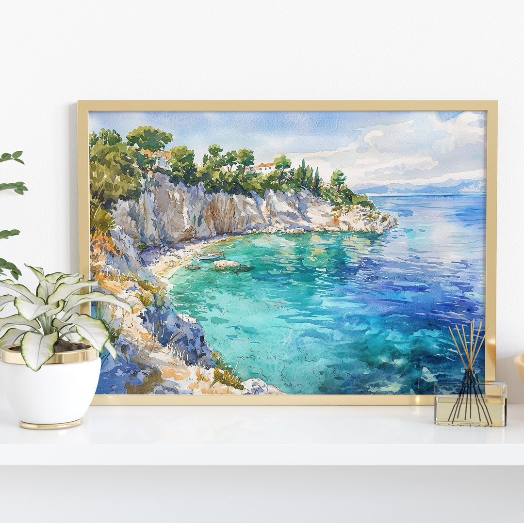 Paxos watercolor poster Wall Art Paxos Wall Hanging Home Décor Paxos Gift Art Lovers Greece Wall Art