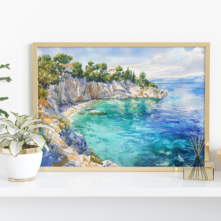 Paxos watercolor poster Wall Art Paxos Wall Hanging Home Décor Paxos Gift Art Lovers Greece Wall Art