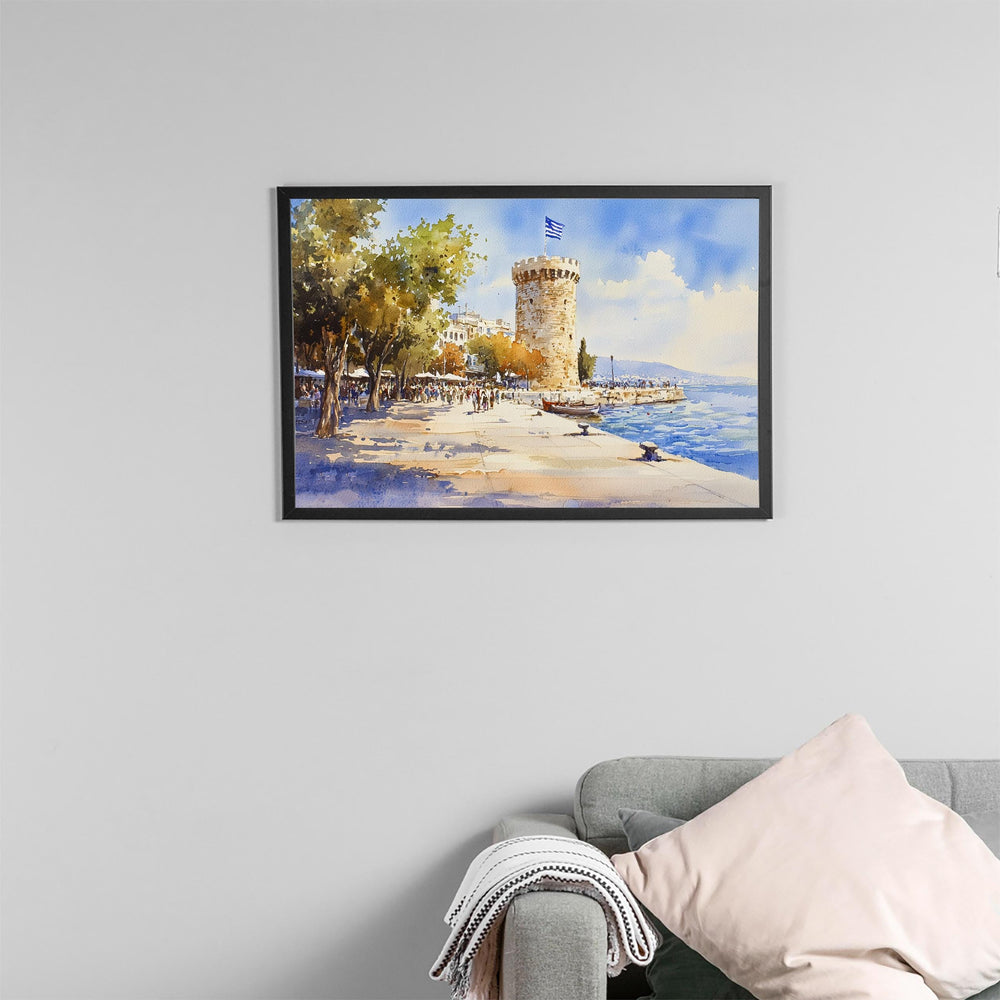 Thessaloniki watercolor poster Wall Art Thessaloniki Wall Hanging Home Décor Thessaloniki Gift Art Lovers Greece Wall Art