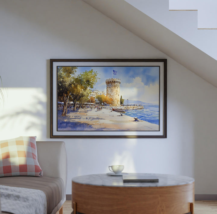 Thessaloniki watercolor poster Wall Art Thessaloniki Wall Hanging Home Décor Thessaloniki Gift Art Lovers Greece Wall Art