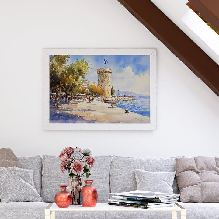 Thessaloniki watercolor poster Wall Art Thessaloniki Wall Hanging Home Décor Thessaloniki Gift Art Lovers Greece Wall Art