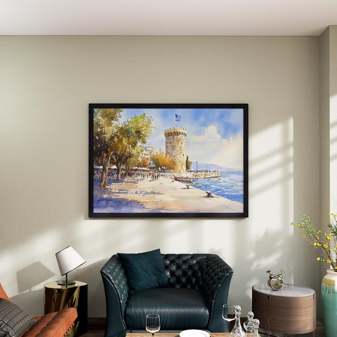 Thessaloniki watercolor poster Wall Art Thessaloniki Wall Hanging Home Décor Thessaloniki Gift Art Lovers Greece Wall Art