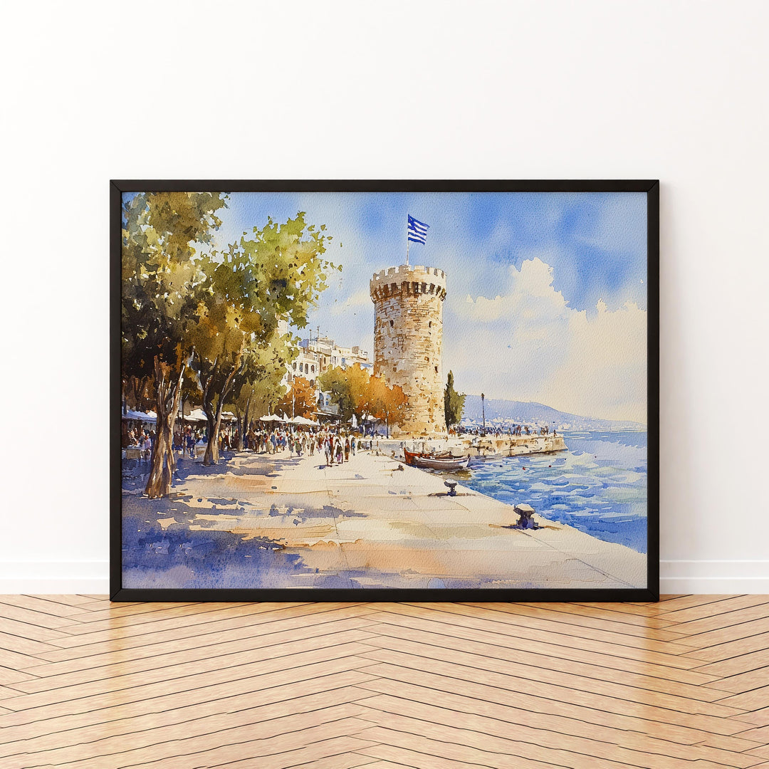 Thessaloniki watercolor poster Wall Art Thessaloniki Wall Hanging Home Décor Thessaloniki Gift Art Lovers Greece Wall Art