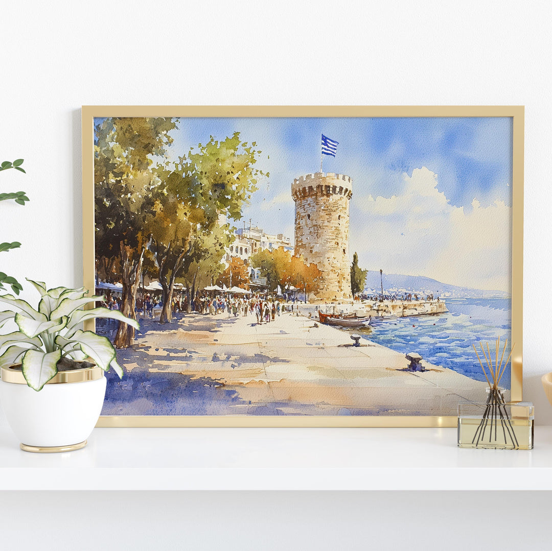 Thessaloniki watercolor poster Wall Art Thessaloniki Wall Hanging Home Décor Thessaloniki Gift Art Lovers Greece Wall Art