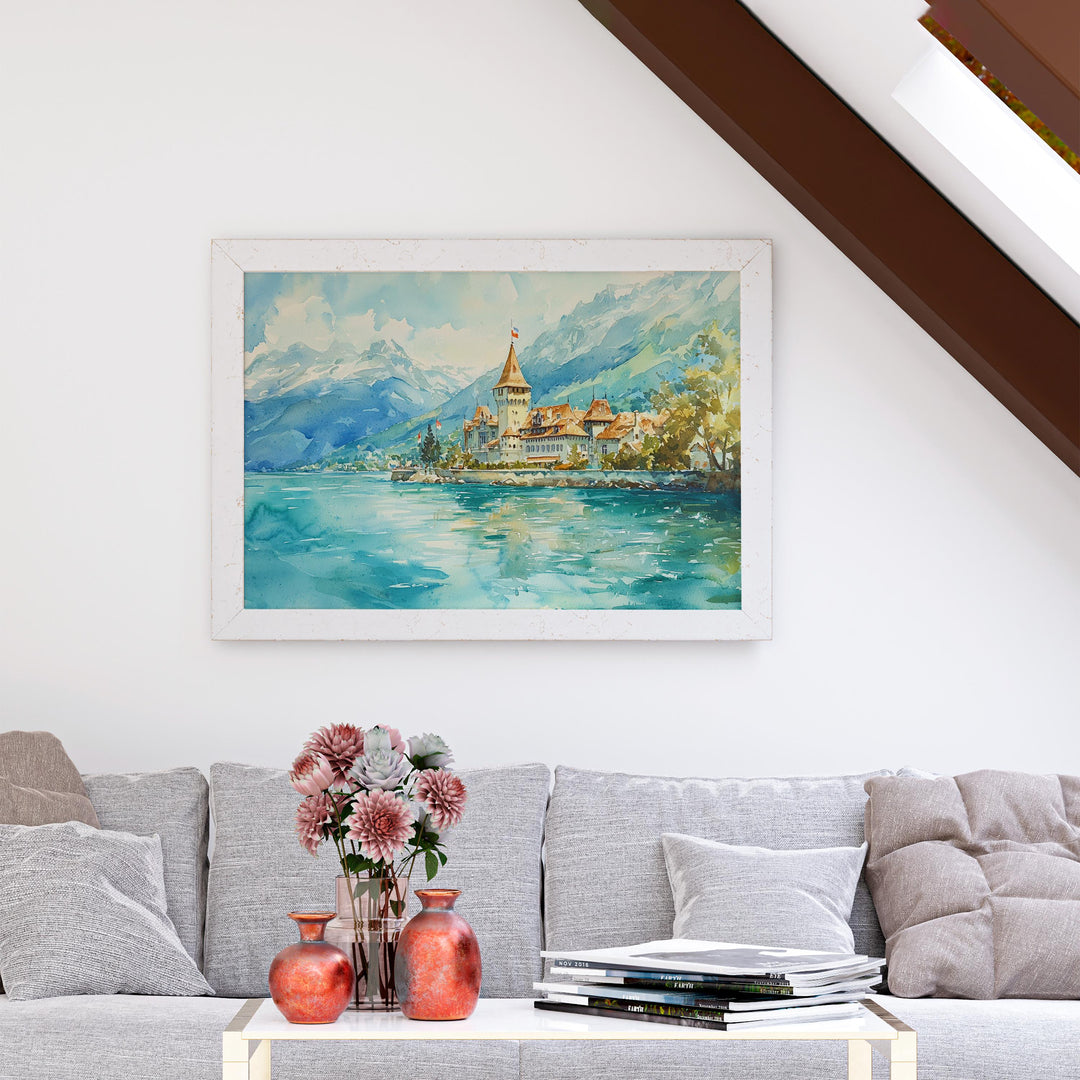 Montreux watercolor poster Wall Art Montreux Wall Hanging Home Décor Montreux Gift Art Lovers Switzerland Wall Art
