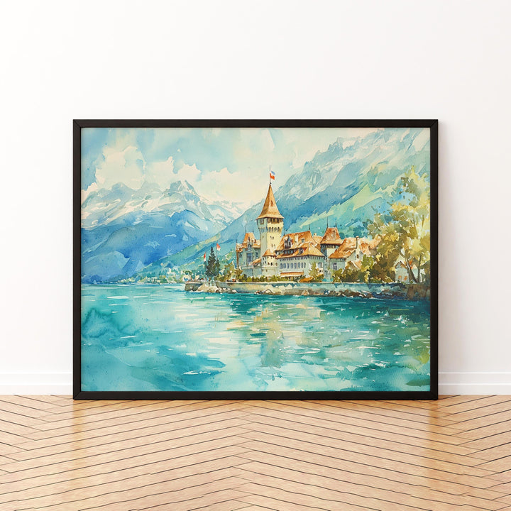 Montreux watercolor poster Wall Art Montreux Wall Hanging Home Décor Montreux Gift Art Lovers Switzerland Wall Art
