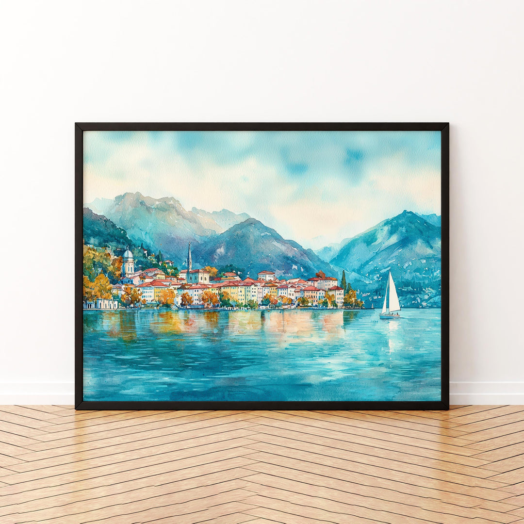 Lugano watercolor poster Wall Art Lugano Wall Hanging Home Décor Lugano Gift Art Lovers Switzerland Wall Art