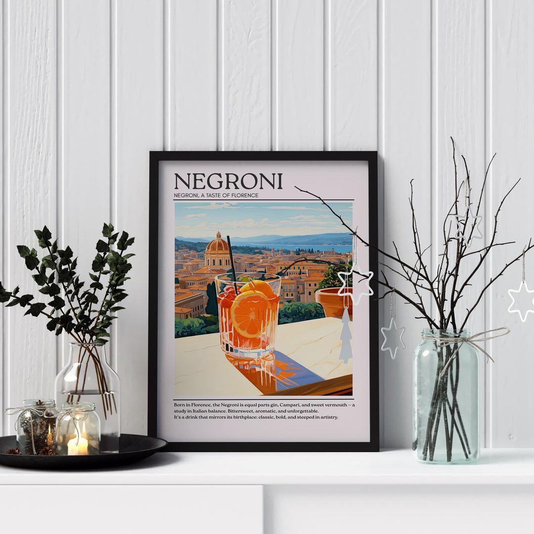 Negroni Art Deco Cocktail Print Elegant Drink Poster Bar Wall Art Cocktail Lover Gift Classic Decor Mixology Beverage Artwork