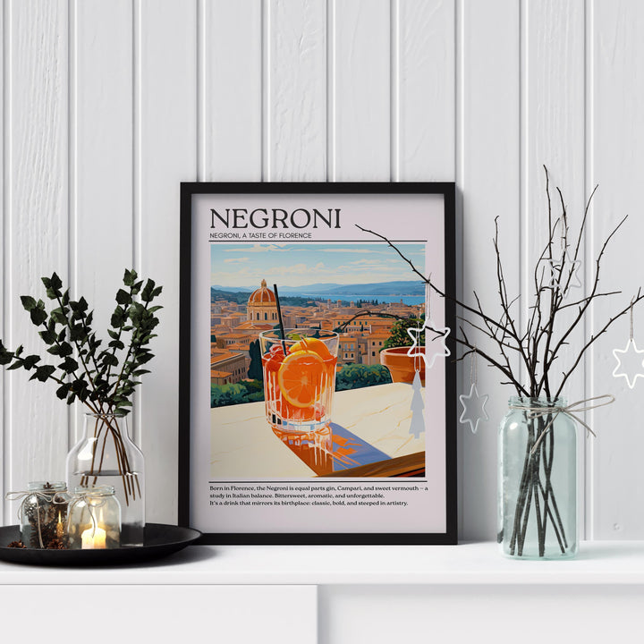 Negroni Art Deco Cocktail Print Elegant Drink Poster Bar Wall Art Cocktail Lover Gift Classic Decor Mixology Beverage Artwork