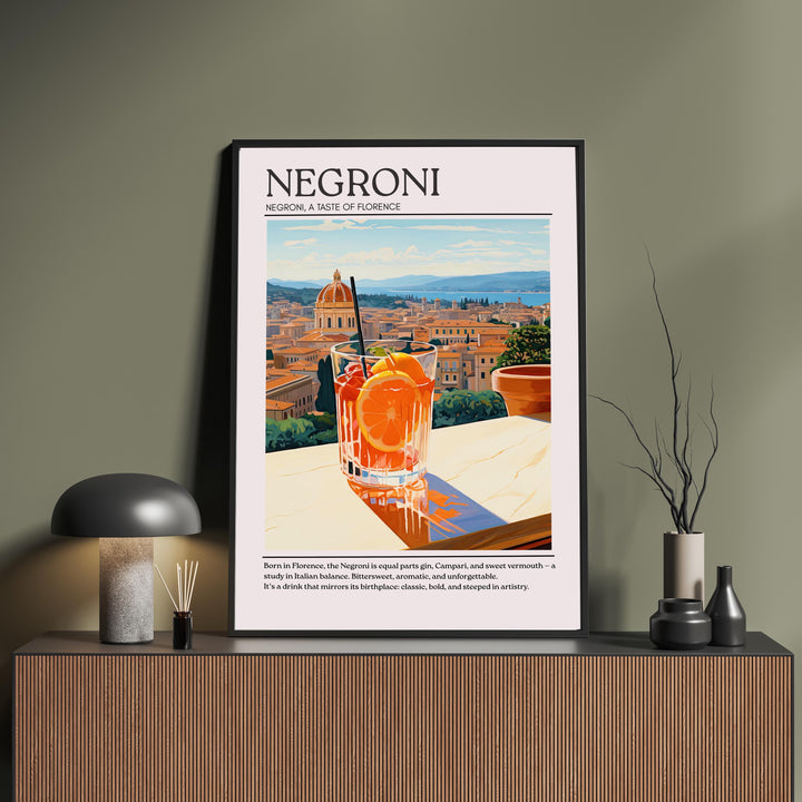 Negroni Art Deco Cocktail Print Elegant Drink Poster Bar Wall Art Cocktail Lover Gift Classic Decor Mixology Beverage Artwork