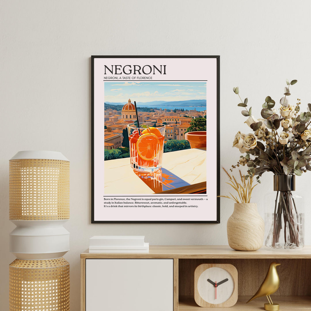 Negroni Art Deco Cocktail Print Elegant Drink Poster Bar Wall Art Cocktail Lover Gift Classic Decor Mixology Beverage Artwork