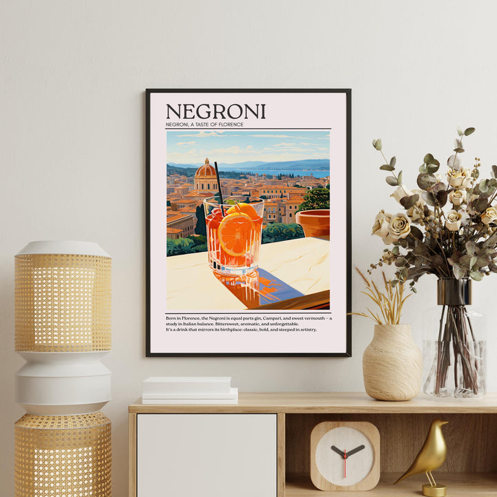 Negroni Art Deco Cocktail Print Elegant Drink Poster Bar Wall Art Cocktail Lover Gift Classic Decor Mixology Beverage Artwork