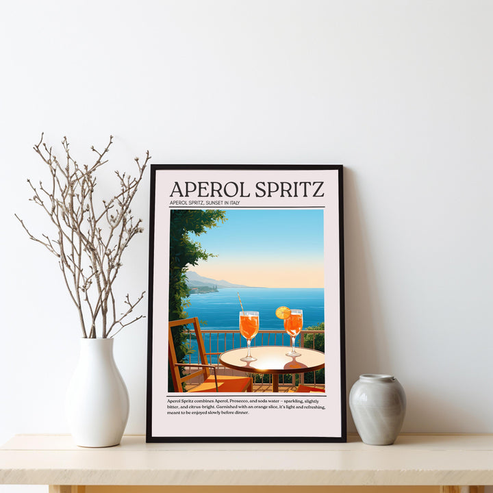 Aperol Spritz Art Deco Cocktail Print Elegant Drink Poster Bar Wall Art Cocktail Lover Gift Summer Decor Classic Beverage Artwork
