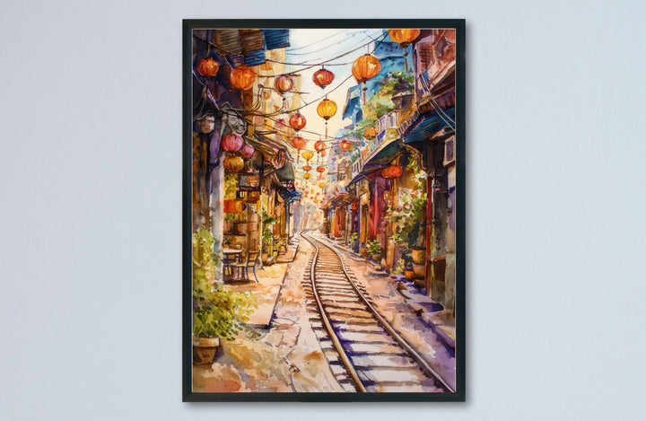 Hoi An Vietnam Watercolor Poster Hoi An Travel Print Lantern City Painting Asia Wall Art Cultural Decor Historic Souvenir