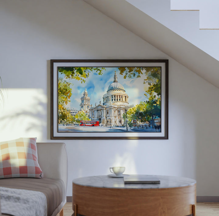 St Paul’s Cathedral London Watercolor Poster London Travel Print Historic Landmark Painting City Wall Art UK Decor Souvenir
