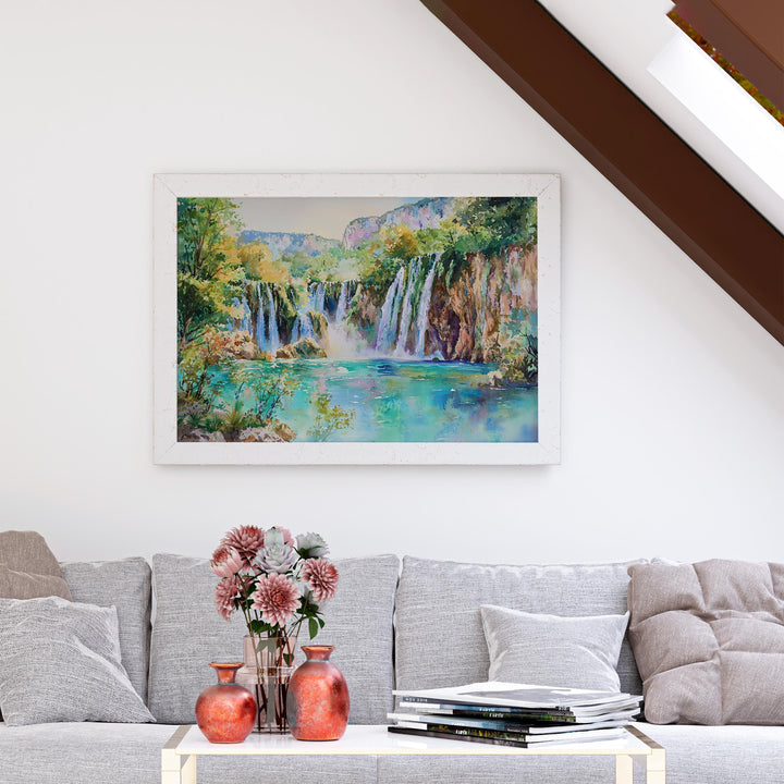 Plitvice Lakes National Park watercolor poster Wall Art Plitvice Lakes Wall Hanging Home Décor Plitvice Lakes Gift Art Lovers Croatia Art