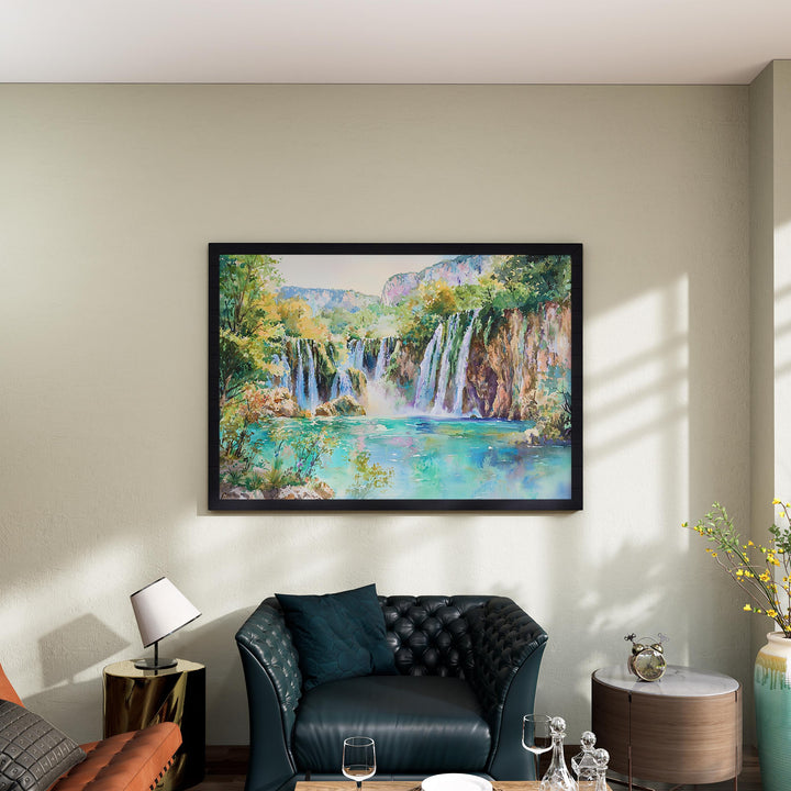 Plitvice Lakes National Park watercolor poster Wall Art Plitvice Lakes Wall Hanging Home Décor Plitvice Lakes Gift Art Lovers Croatia Art