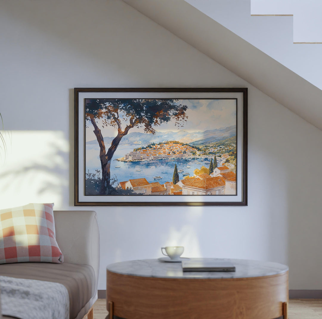Cavtat watercolor poster Wall Art Cavtat Wall Hanging Home Décor Cavtat Gift Art Lovers Croatia Wall Art