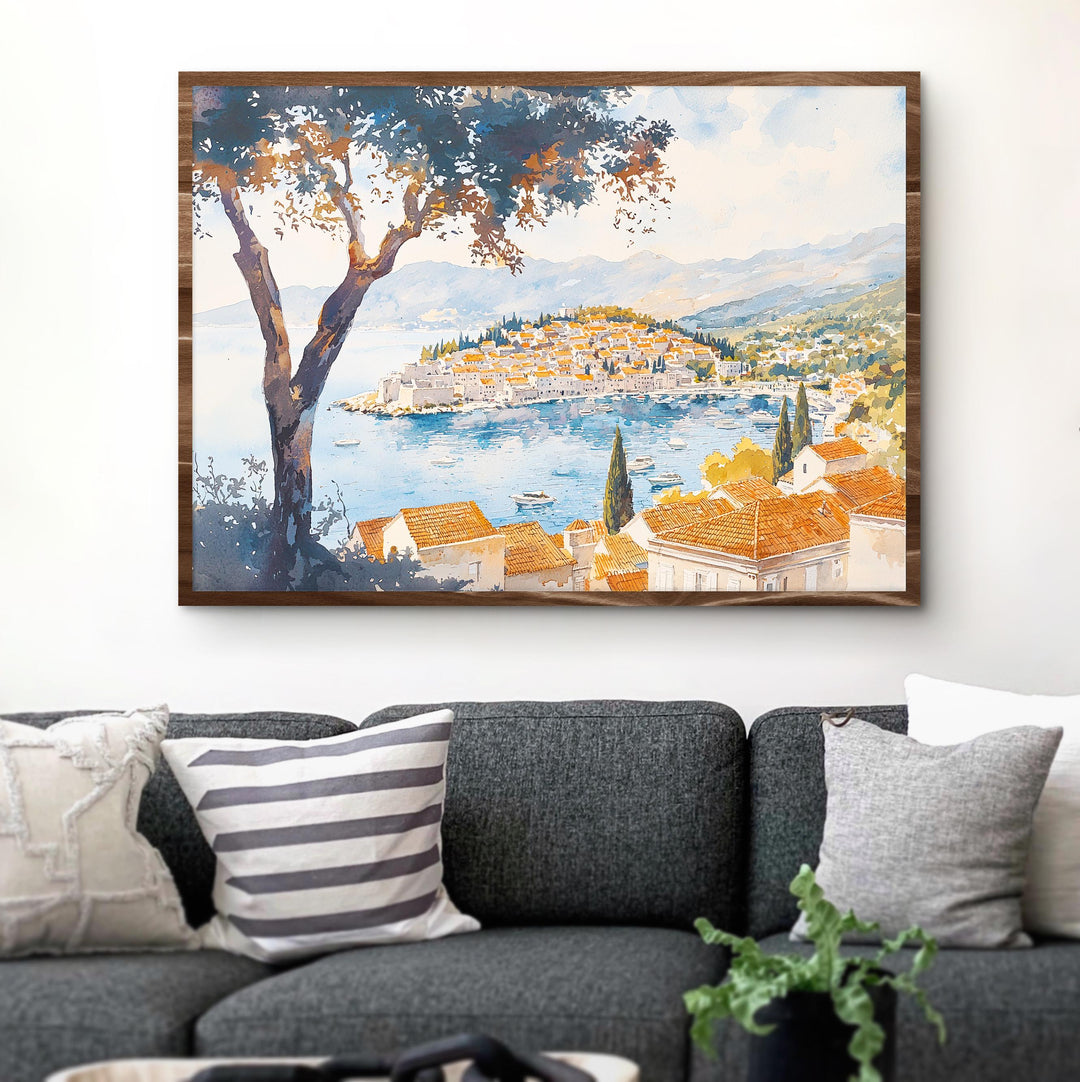 Cavtat watercolor poster Wall Art Cavtat Wall Hanging Home Décor Cavtat Gift Art Lovers Croatia Wall Art
