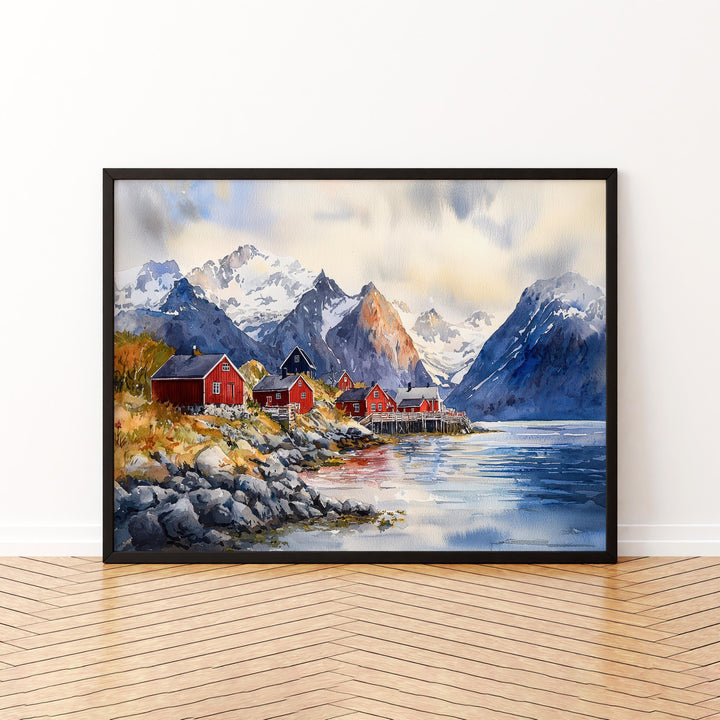 Lofoten watercolor poster Wall Art Lofoten Wall Hanging Home Décor Lofoten Gift Art Lovers Norway Wall Art