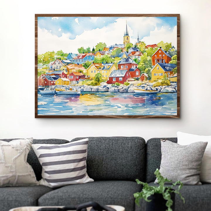 Oslo watercolor poster Wall Art Oslo Wall Hanging Home Décor Oslo Gift Art Lovers Norway Wall Art