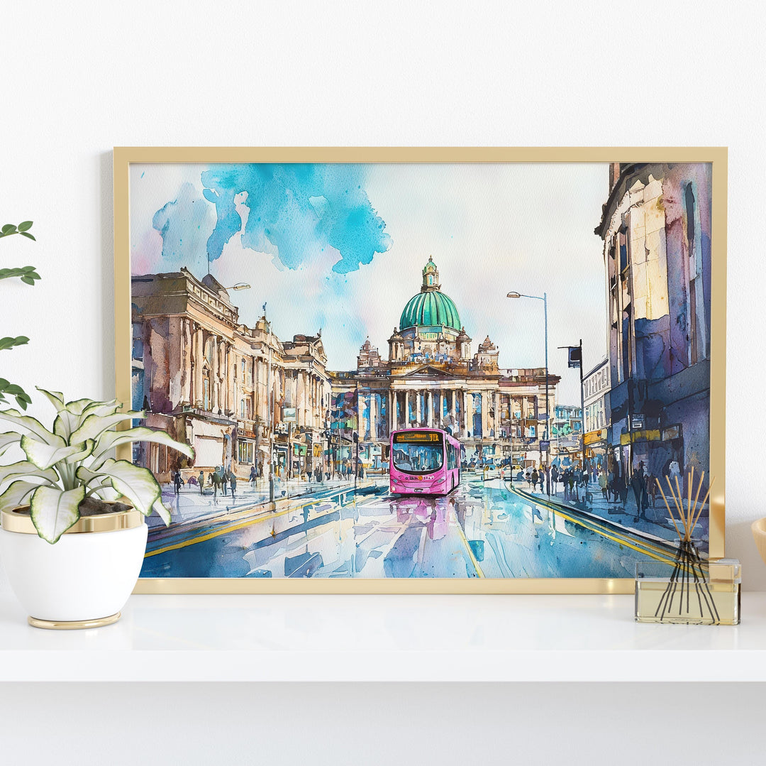 Belfast watercolor poster Wall Art Belfast Wall Hanging Home Décor Belfast Gift Art Lovers Northern Ireland Wall Art