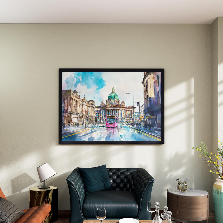 Belfast watercolor poster Wall Art Belfast Wall Hanging Home Décor Belfast Gift Art Lovers Northern Ireland Wall Art