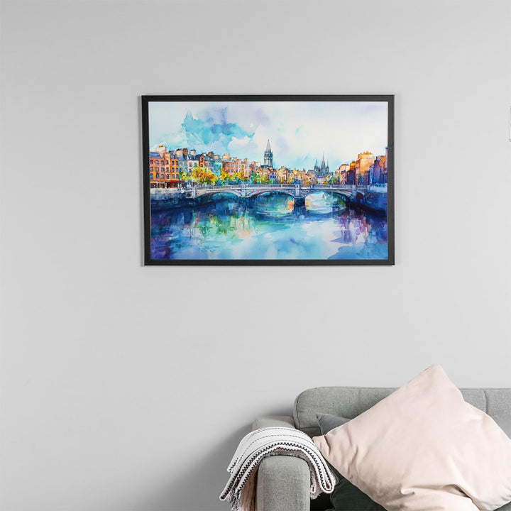 Dublin watercolor poster Wall Art Dublin Wall Hanging Home Décor Dublin Gift Art Lovers Ireland Wall Art