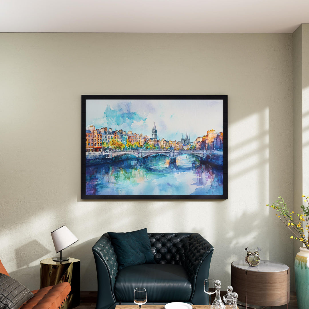 Dublin watercolor poster Wall Art Dublin Wall Hanging Home Décor Dublin Gift Art Lovers Ireland Wall Art