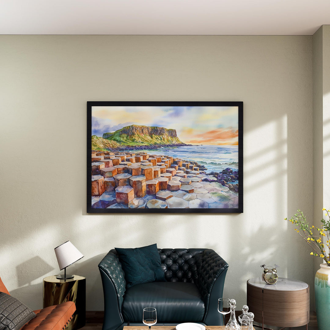 Giants Causeway watercolor poster Wall Art Giants Causeway Wall Hanging Home Décor Giants Causeway Gift Art Lovers Ireland Wall Art
