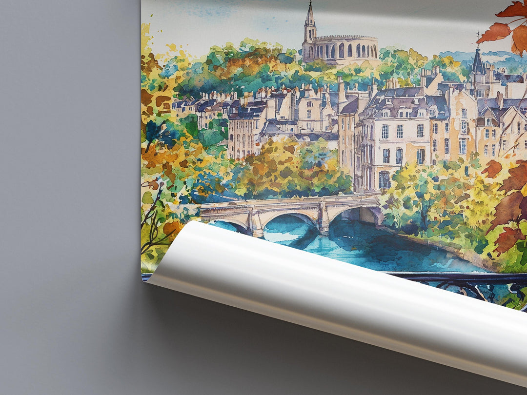 Bath watercolor poster Wall Art Bath Wall Hanging Home Décor Bath Gift Art Lovers England Wall Art