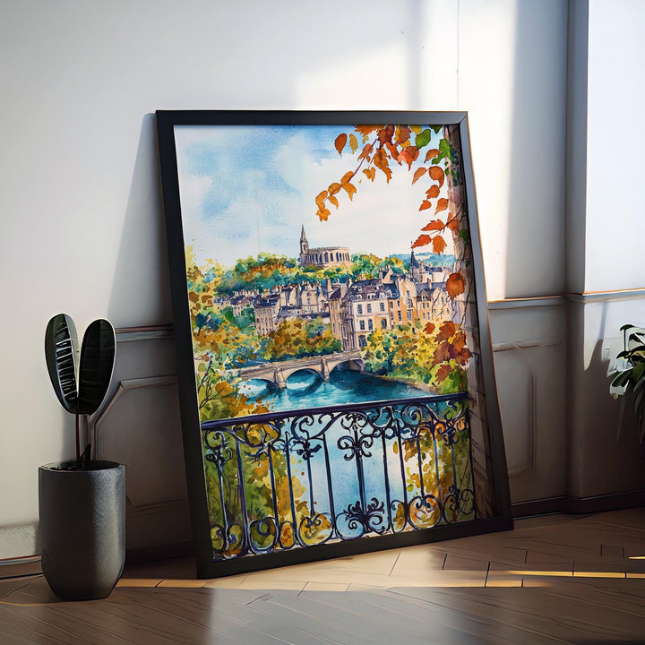 Bath watercolor poster Wall Art Bath Wall Hanging Home Décor Bath Gift Art Lovers England Wall Art