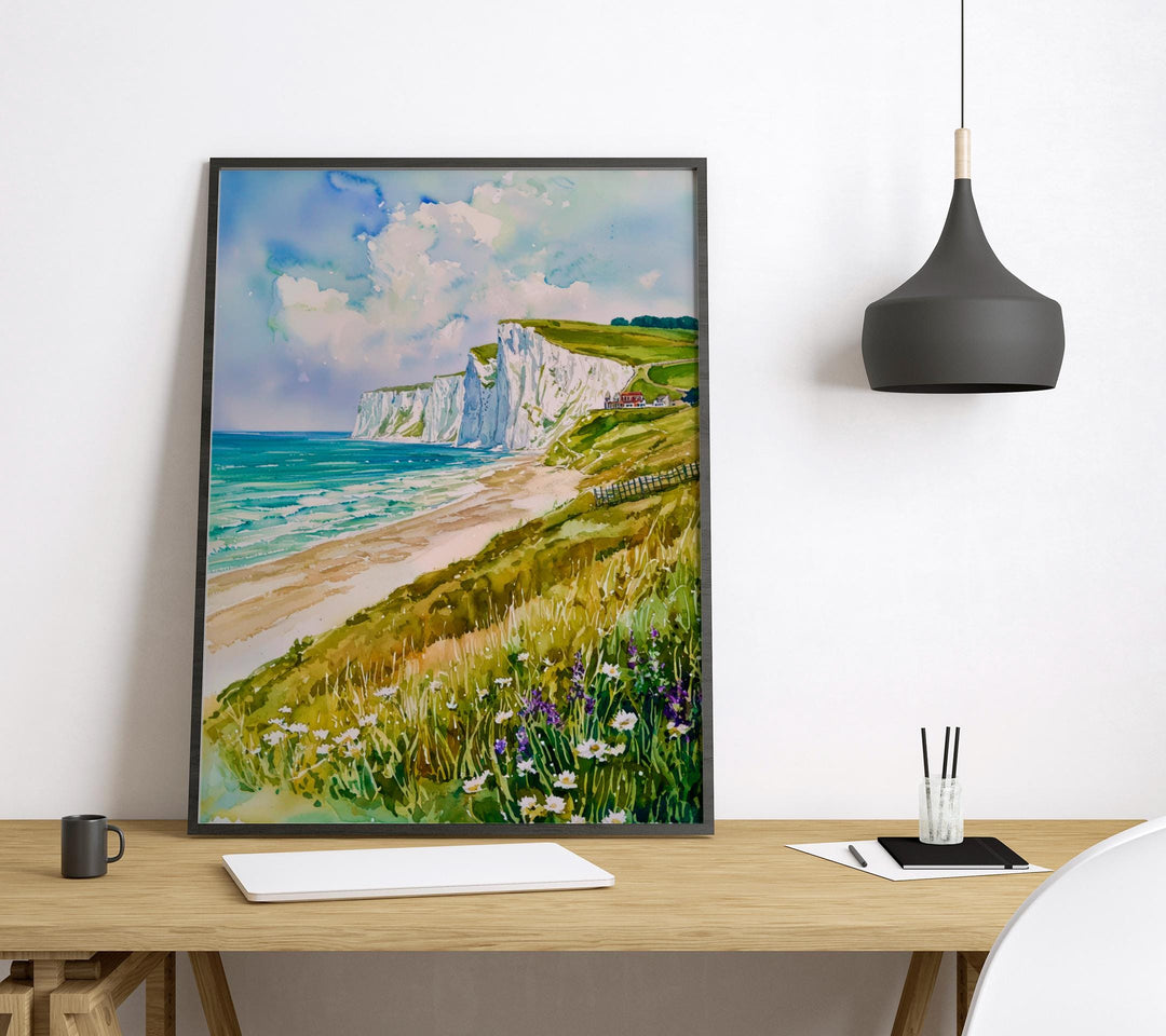 Dover watercolor poster Wall Art Dover Wall Hanging Home Décor Dover Gift Art Lovers England Wall Art