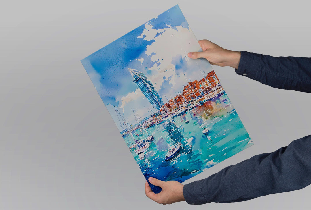Portsmouth Watercolor Poster Wall Art Portsmouth Wall Hanging Home Décor Portsmouth Gift Art Lovers United Kingdom Wall Art