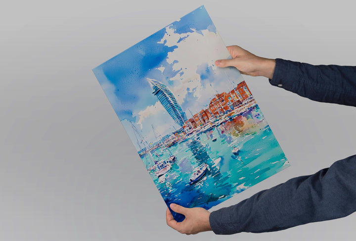 Portsmouth Watercolor Poster Wall Art Portsmouth Wall Hanging Home Décor Portsmouth Gift Art Lovers United Kingdom Wall Art
