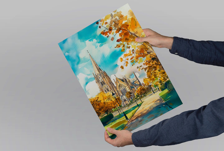 Salisbury Watercolor Poster Wall Art Salisbury Wall Hanging Home Décor Salisbury Gift Art Lovers Wiltshire Art Lover Gift