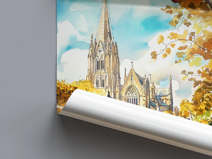 Salisbury Watercolor Poster Wall Art Salisbury Wall Hanging Home Décor Salisbury Gift Art Lovers Wiltshire Art Lover Gift