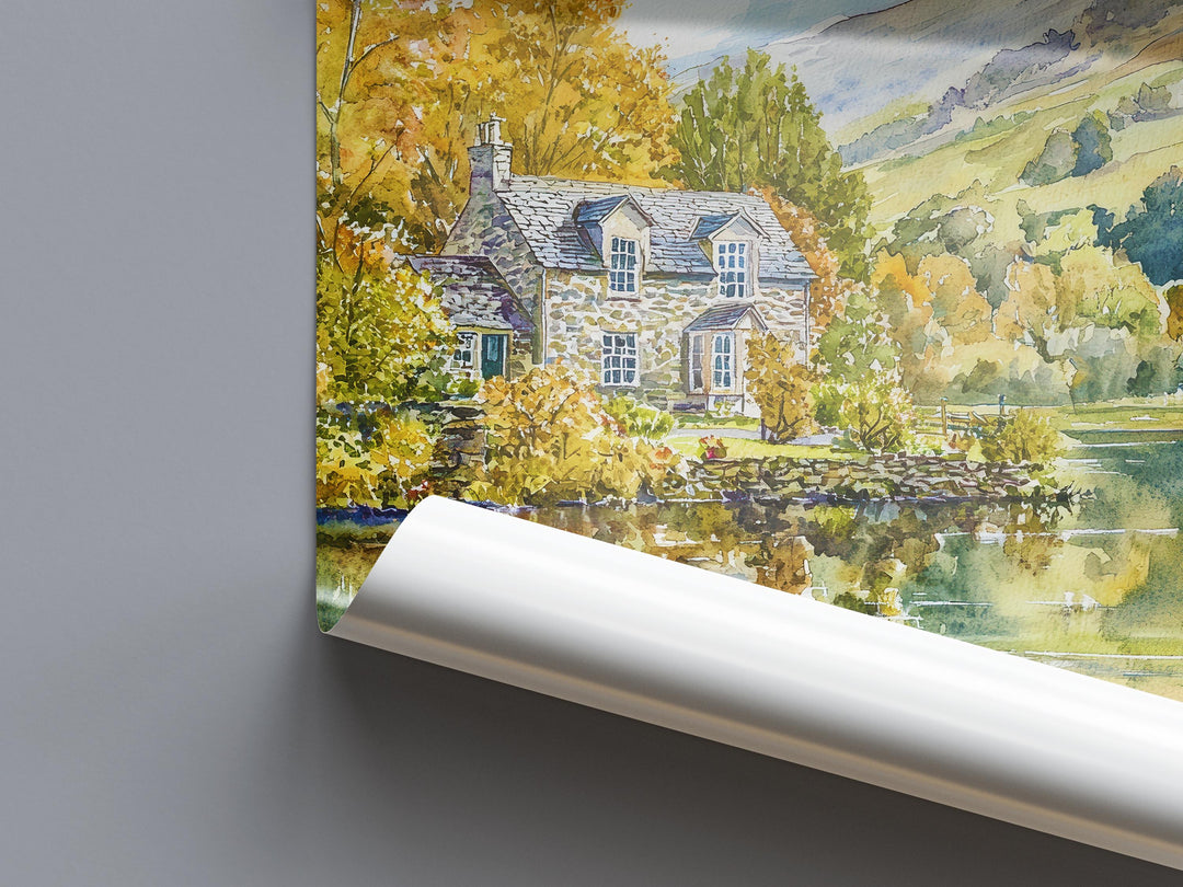 Grasmere watercolor poster Wall Art Grasmere Wall Hanging Home Décor Grasmere Gift Art Lovers England Wall Art