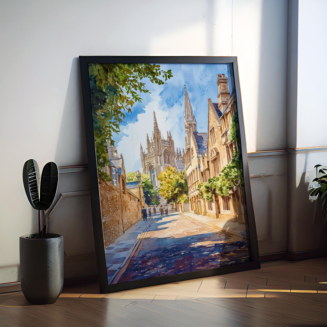 Cambridge watercolor poster Wall Art Cambridge Wall Hanging Home Décor Cambridge Gift Art Lovers England Wall Art