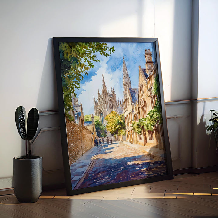 Cambridge watercolor poster Wall Art Cambridge Wall Hanging Home Décor Cambridge Gift Art Lovers England Wall Art