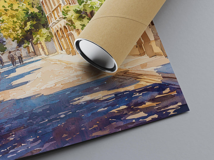 Cambridge watercolor poster Wall Art Cambridge Wall Hanging Home Décor Cambridge Gift Art Lovers England Wall Art