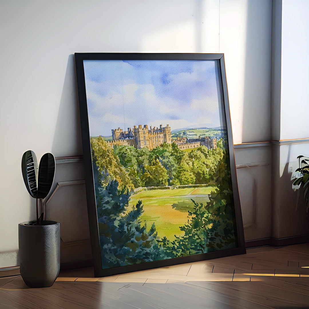 Alnwick watercolor poster Wall Art Alnwick Wall Hanging Home Décor Alnwick Gift Art Lovers England Wall Art