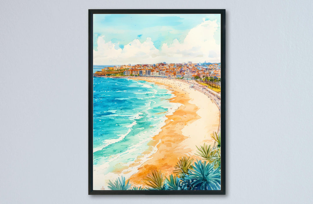 Bondi Beach watercolor poster Wall Art Bondi Beach Wall Hanging Home Décor Bondi Beach Gift Art Lovers Australia Wall Art