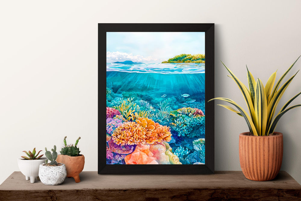 Great Barrier watercolor poster Wall Art Great Barrier Wall Hanging Home Décor Great Barrier Gift Art Lovers Australia Wall Art