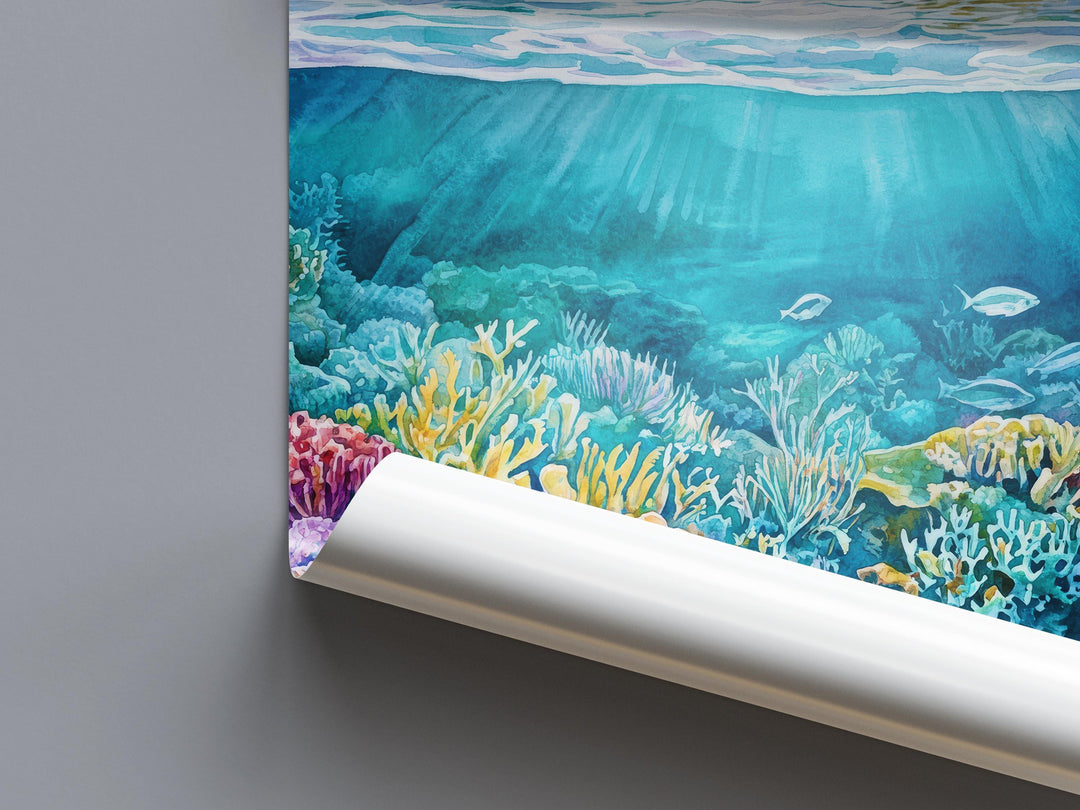 Great Barrier watercolor poster Wall Art Great Barrier Wall Hanging Home Décor Great Barrier Gift Art Lovers Australia Wall Art