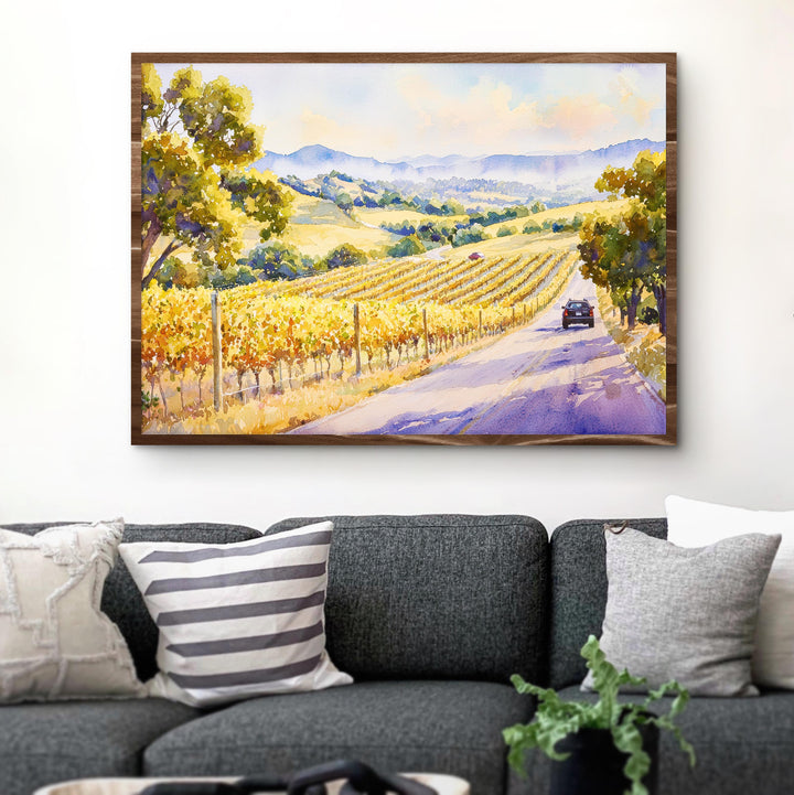Napa Valley California Watercolor Poster Napa Travel Print Vineyard Painting Wine Country Wall Art USA Decor Souvenir